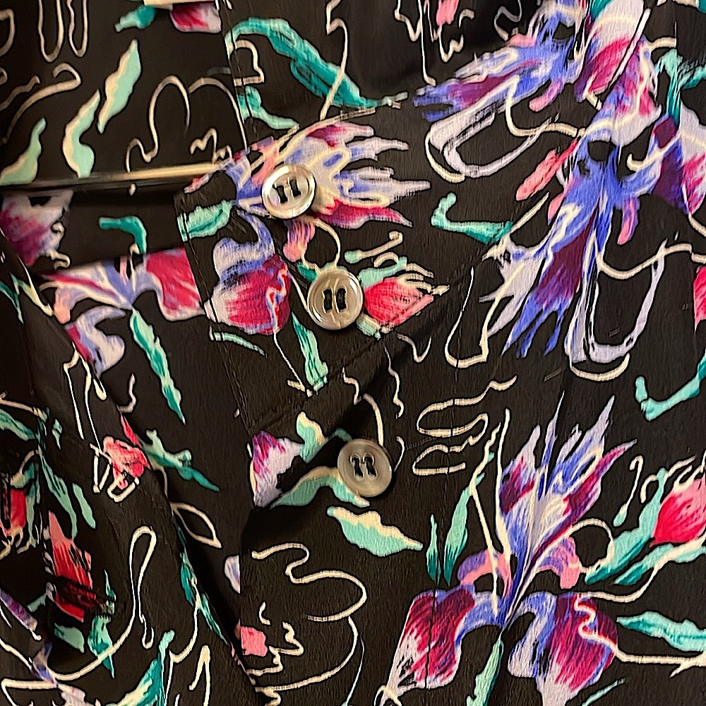 Jos. A. Bank Black Multicolour Silk Blouse - Picture 5 of 10